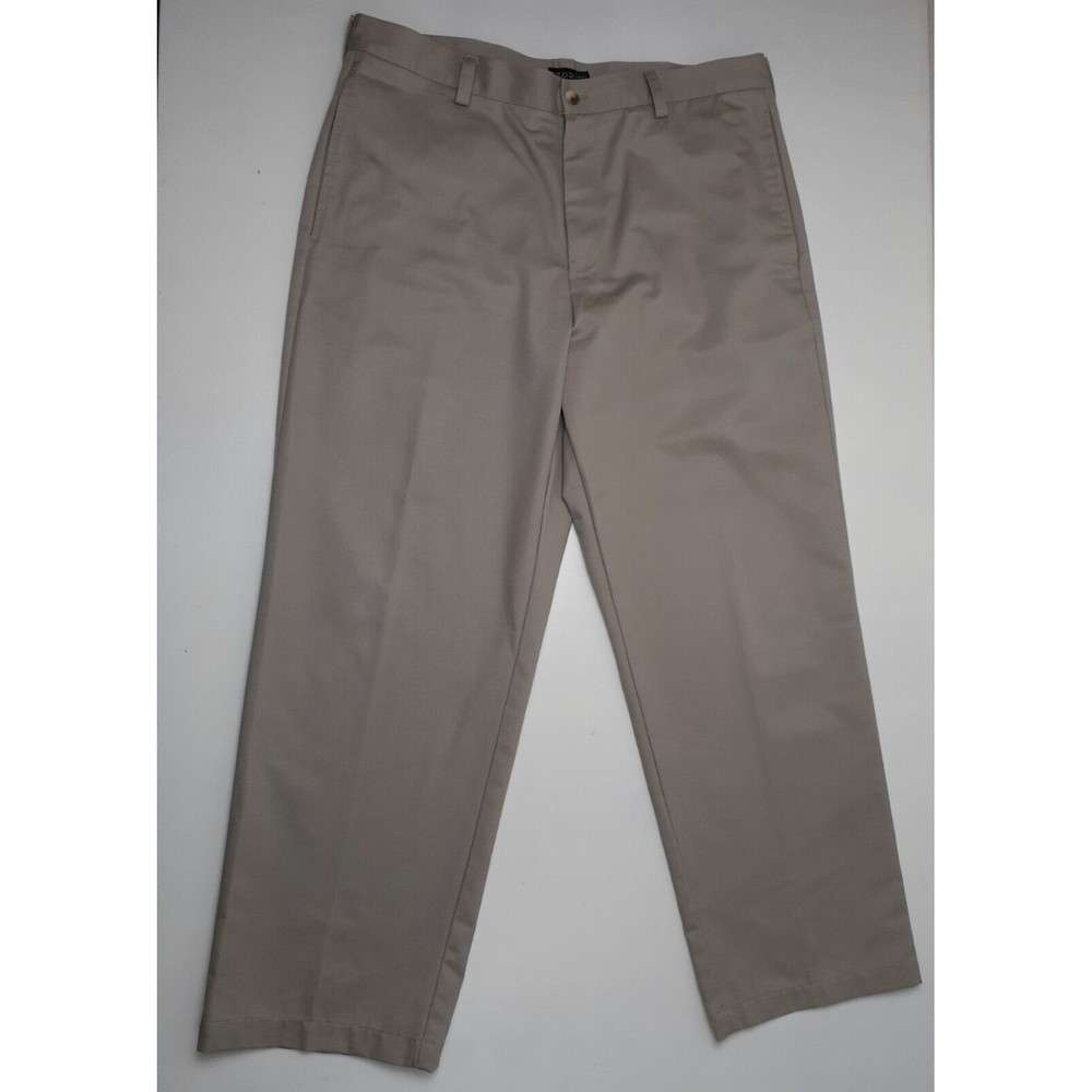 IZOD Men's American Chino Flat Front Slim Fit Smooth Touch Khaki Pants 36x30